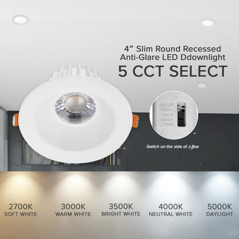 Maxxima damp-rated downlight suitable for bathrooms and kitchens.