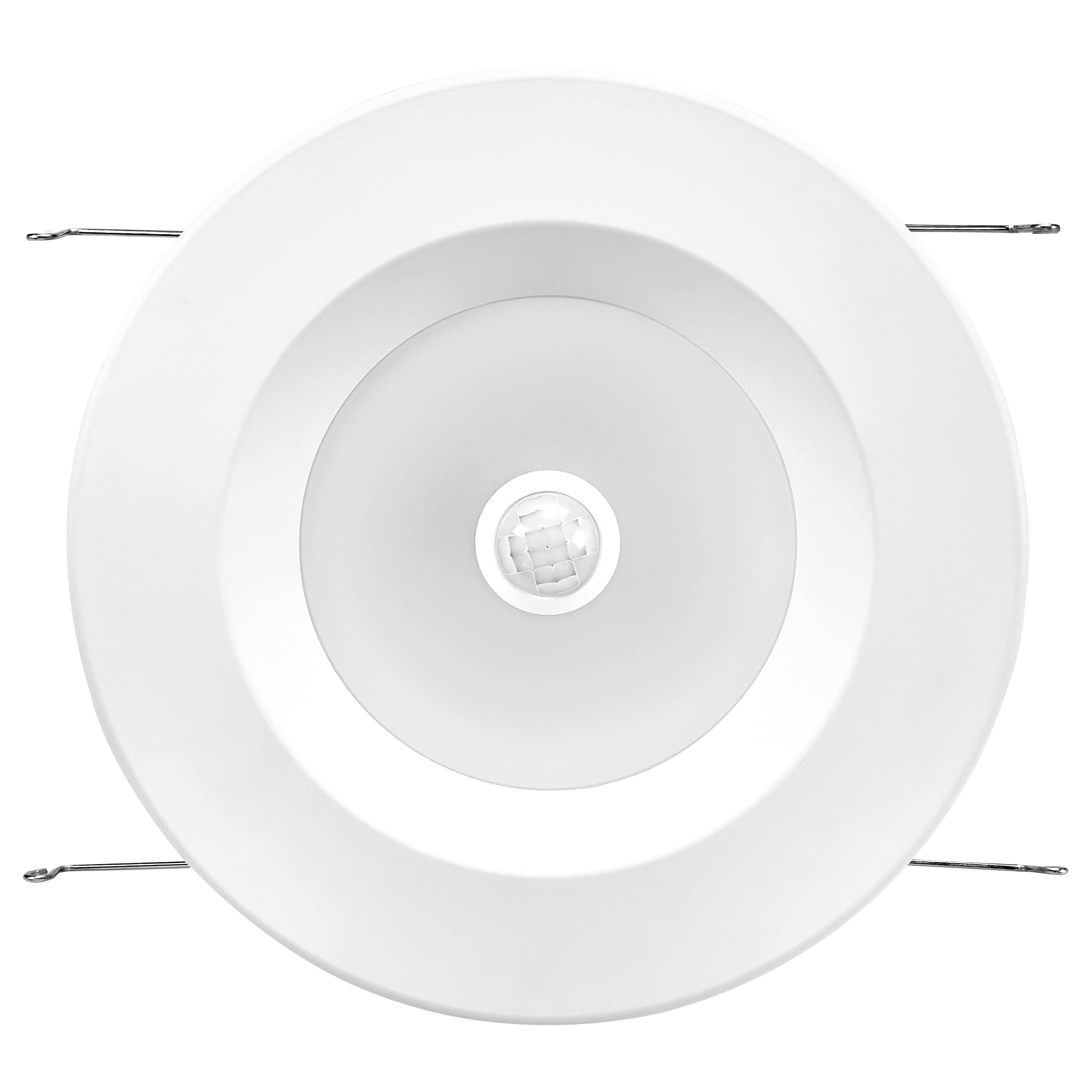 Maxxima 6in retrofit downlight back-tilt view showing wide beam.