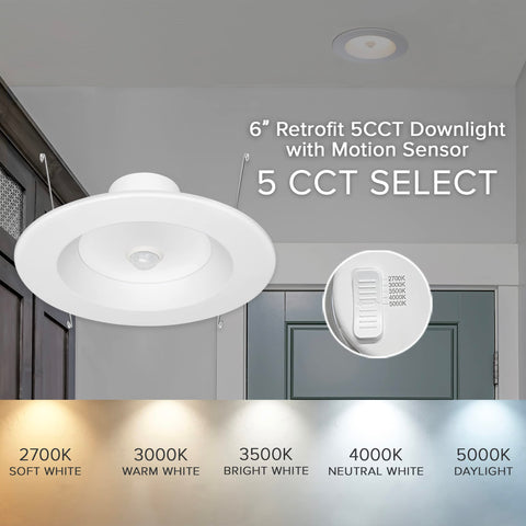 Maxxima downlight back shows color temperature switch for easy tuning.