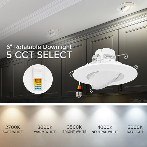 Maxxima 5 CCT selector enables warm to cool ambiences.