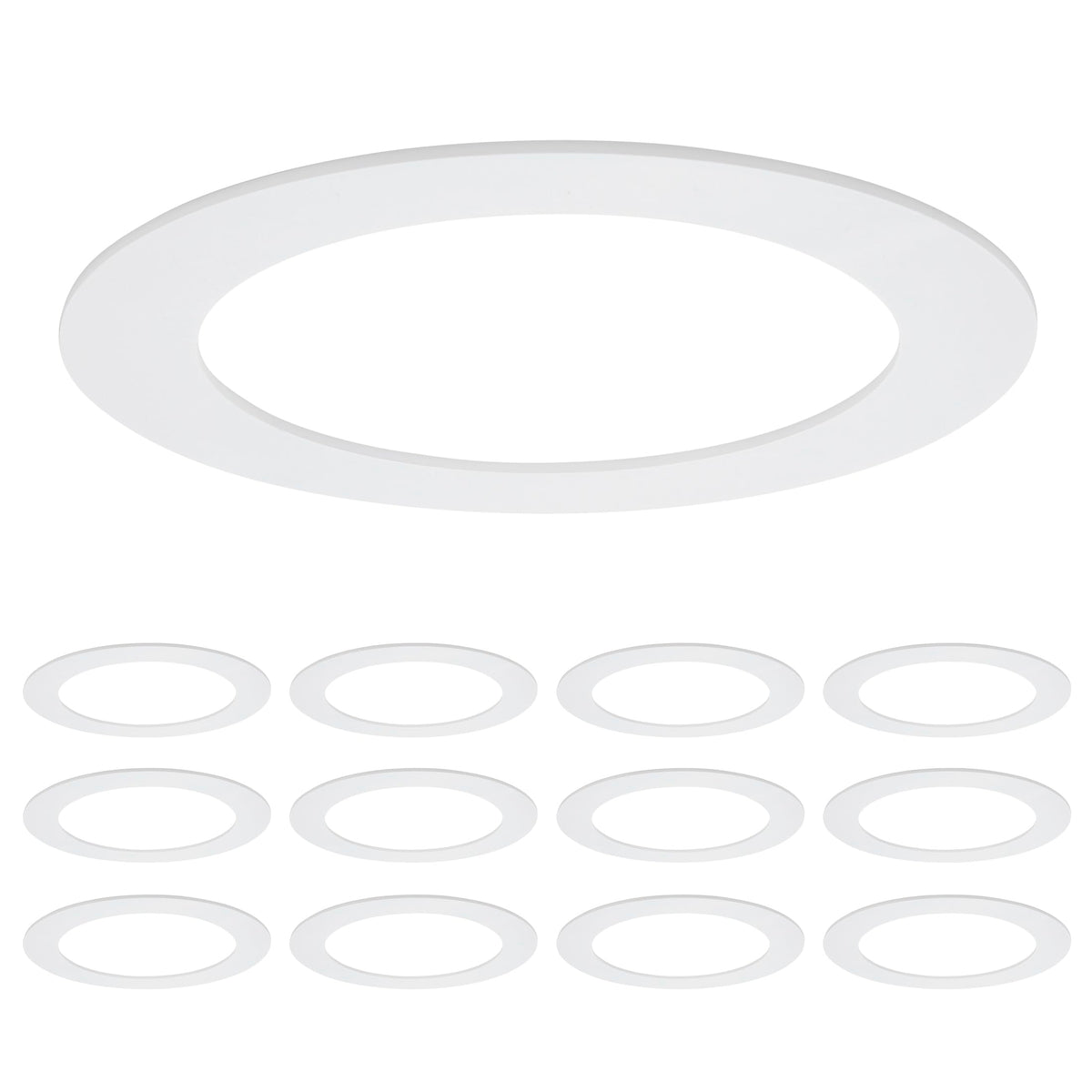 Maxxima goof rings show outer diameter 8.6 inches for recessed lights