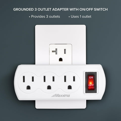 Maxxima grounded compatibility fits 2- and 3-prong plugs with room.