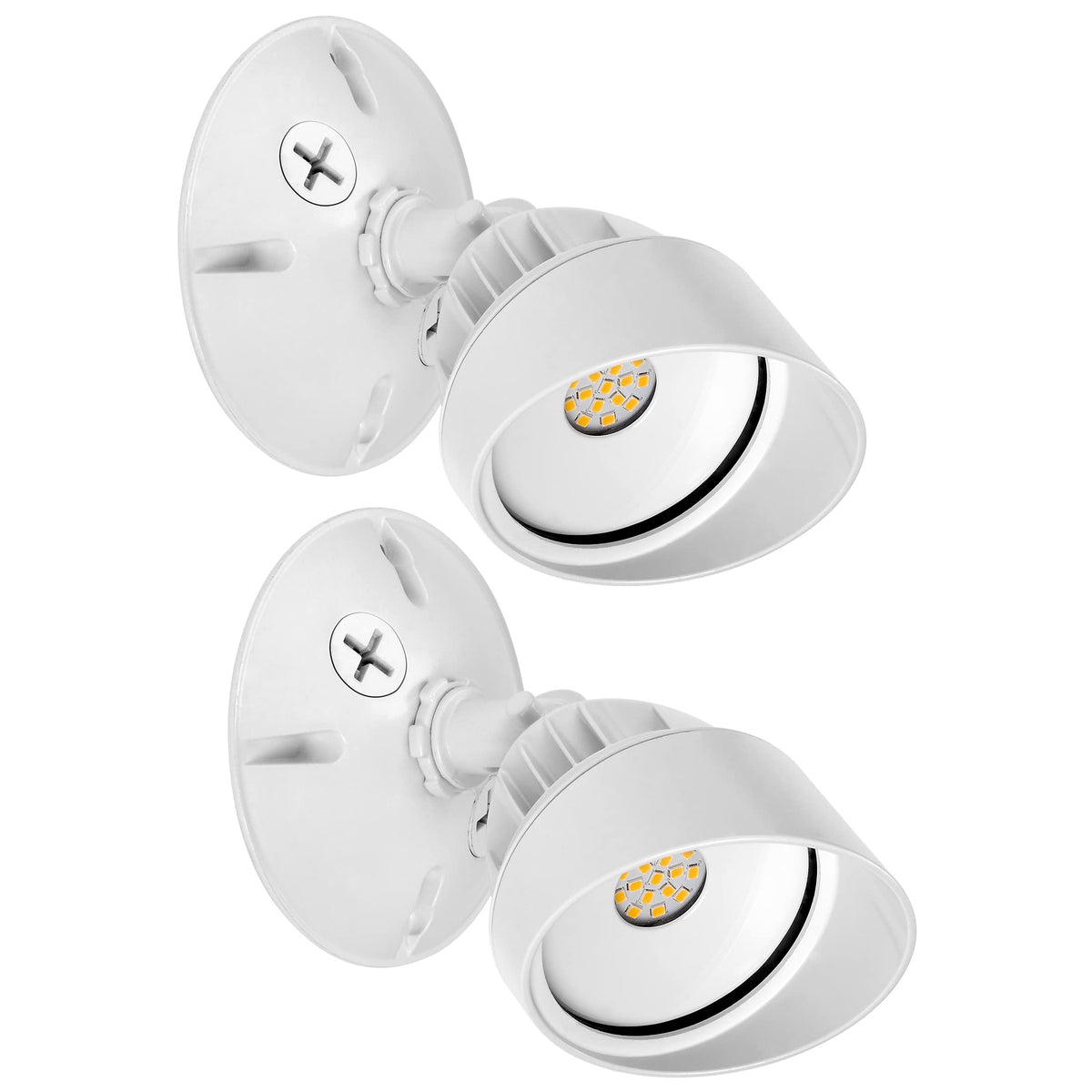 Maxxima LED outdoor flood light front view for perimeter security.