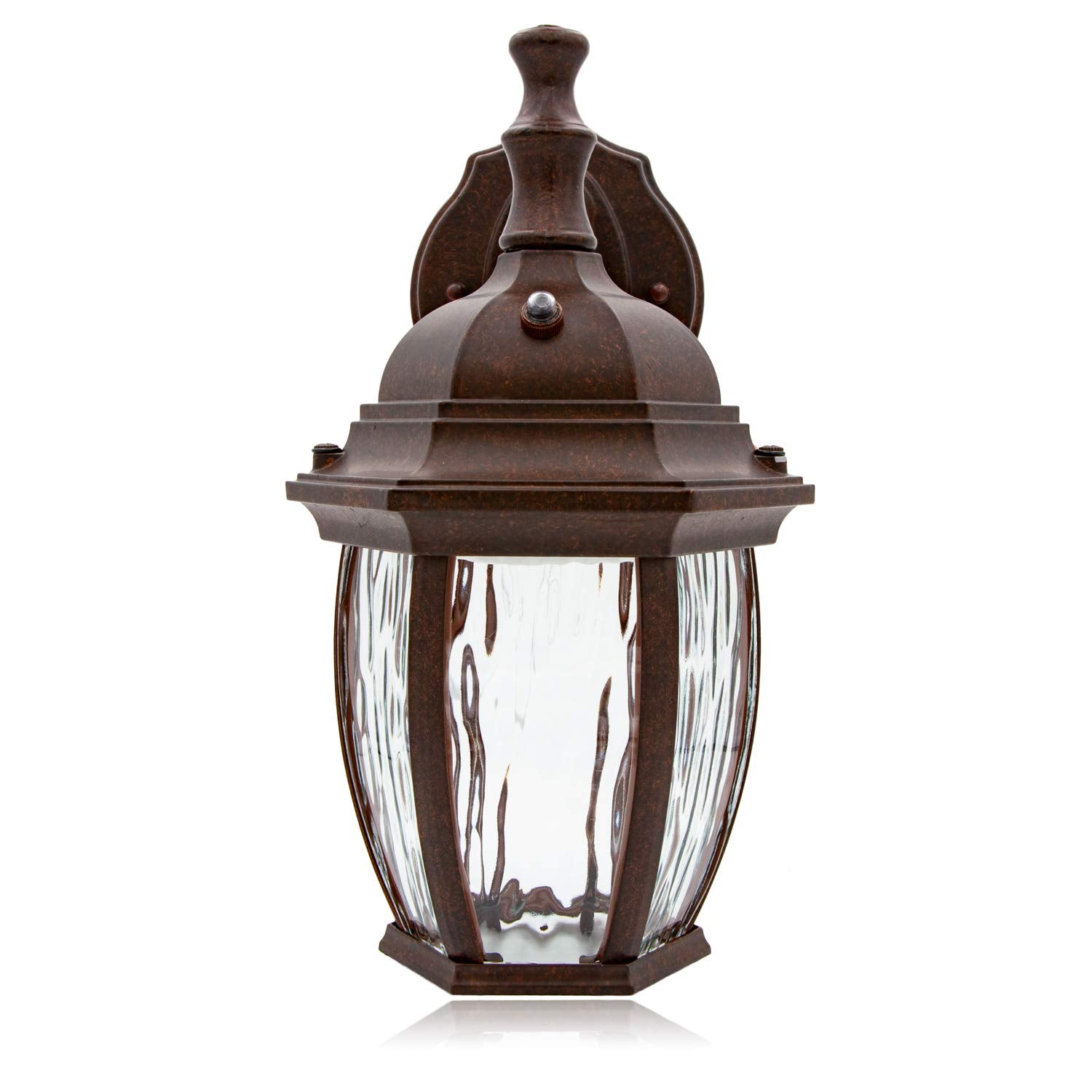 Maxxima outdoor wall light shows an aged bronze base that complements exterior decor.