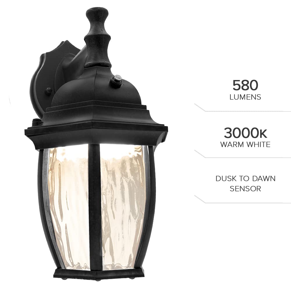 Maxxima LED outdoor wall light dusk-to-dawn sensor for energy-efficient nighttime lighting