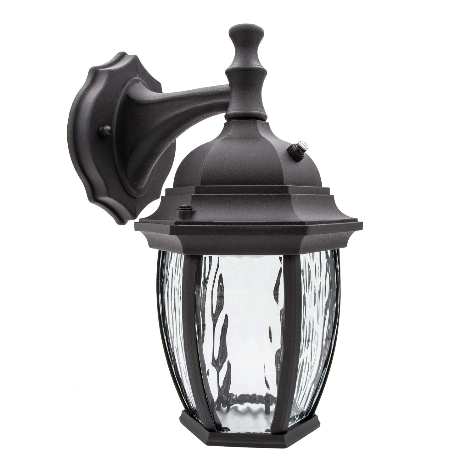 Maxxima LED outdoor wall light front view with black frame for porch illumination