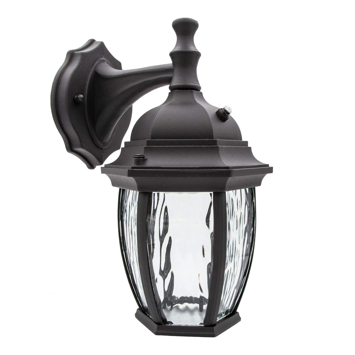 Maxxima LED outdoor wall light front view with black frame for porch illumination