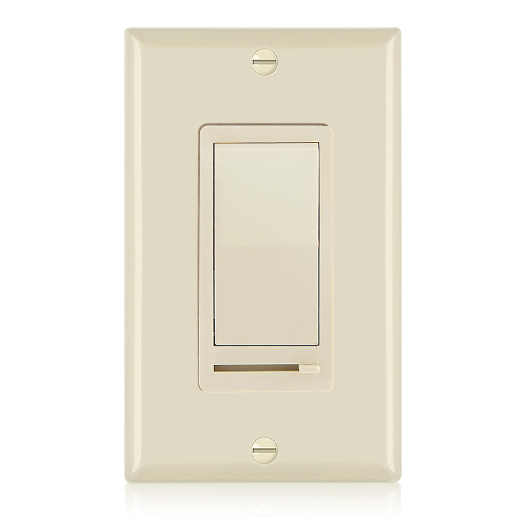 Maxxima LED slide dimmer switch front view showing precise dimming control