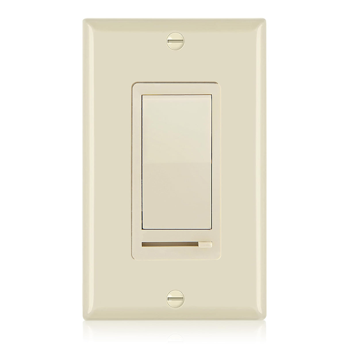 Maxxima LED slide dimmer switch front view showing precise dimming control