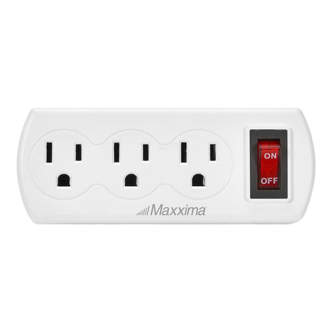 Maxxima on-off switch wall tap demonstrates easy power control for connected gear.