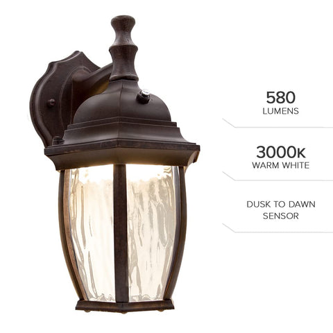 Maxxima 6.6 inch wide by 11.7 inch tall exterior fixture enhances entryways.