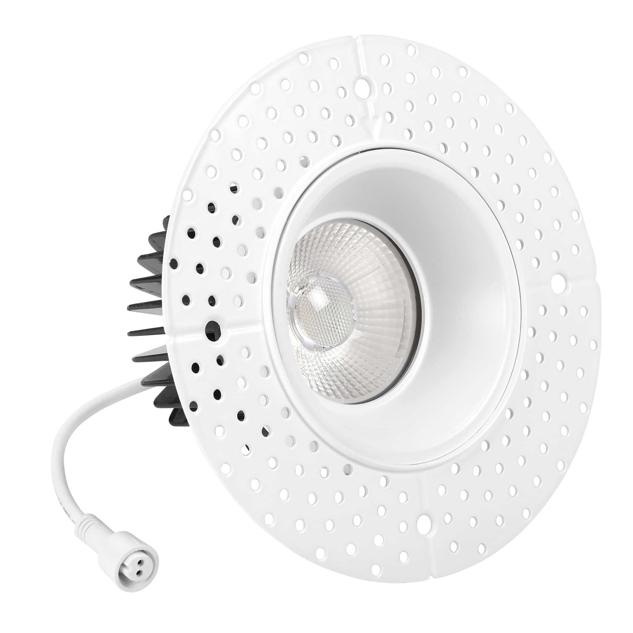 Maxxima trimless downlight anti-glare lens reduces reflections for comfortable rooms