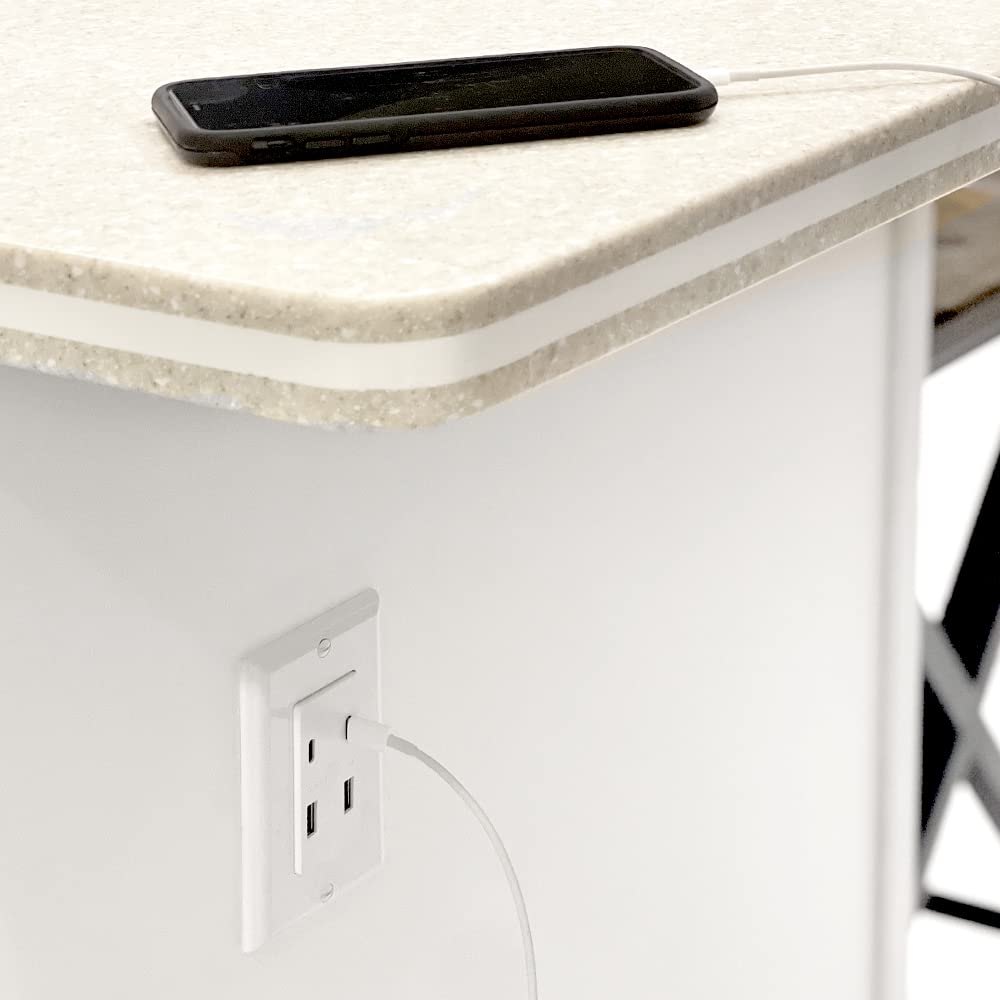 Maxxima USB receptacle outlet includes wall plate for a clean, professional finish.