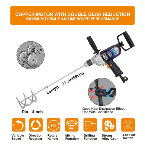 MAXXT adjustable speed dial allows tailored mixing across materials.