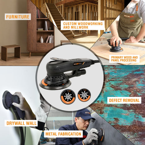 MAXXT Central vacuum connection enables efficient dust management during sanding.