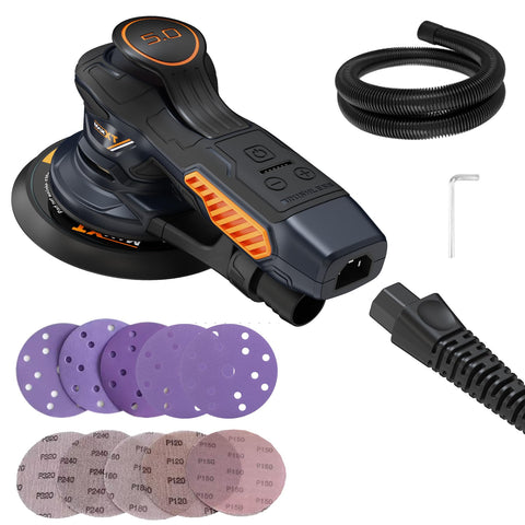 MAXXT Ramdon orbital sander showing the 6-inch body for smooth wood finishing