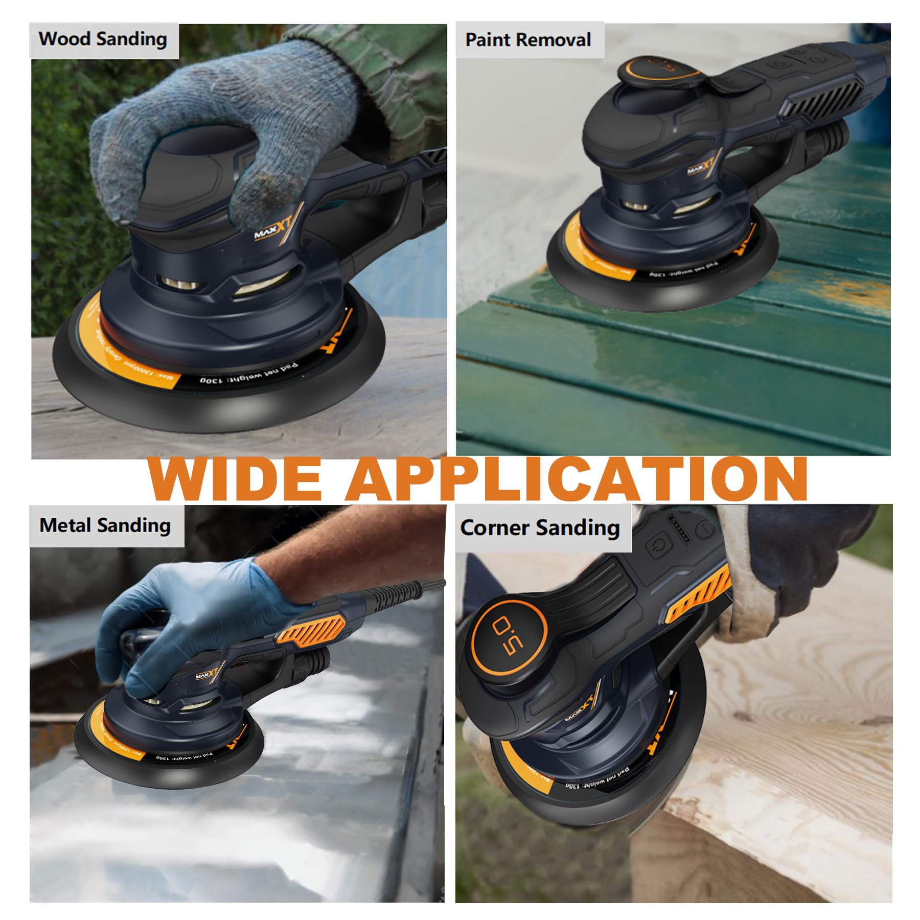 MAXXT Ramdon orbital sander ergonomic handle for comfortable use
