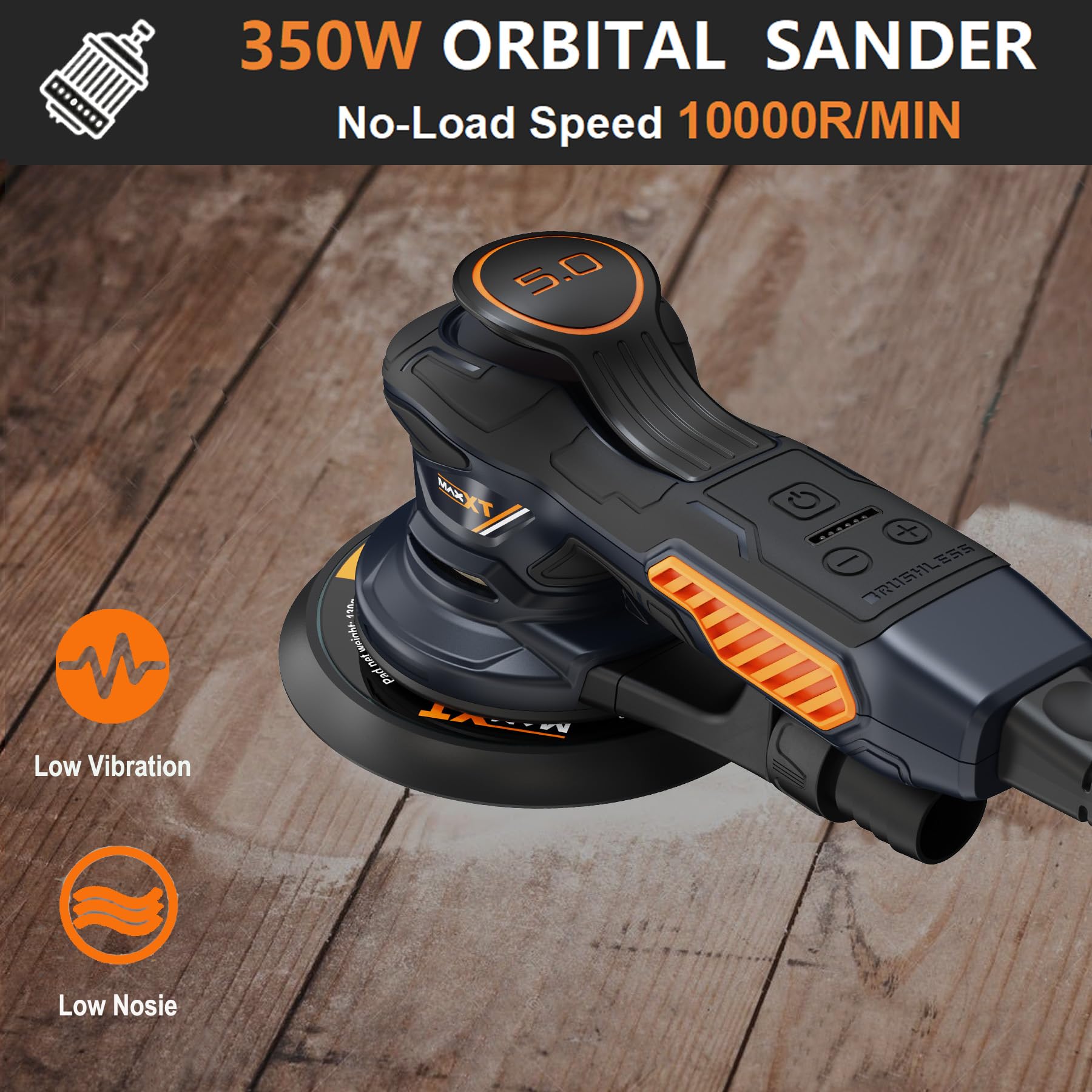 MAXXT Ramdon orbital sander instant pad brake for safer operation