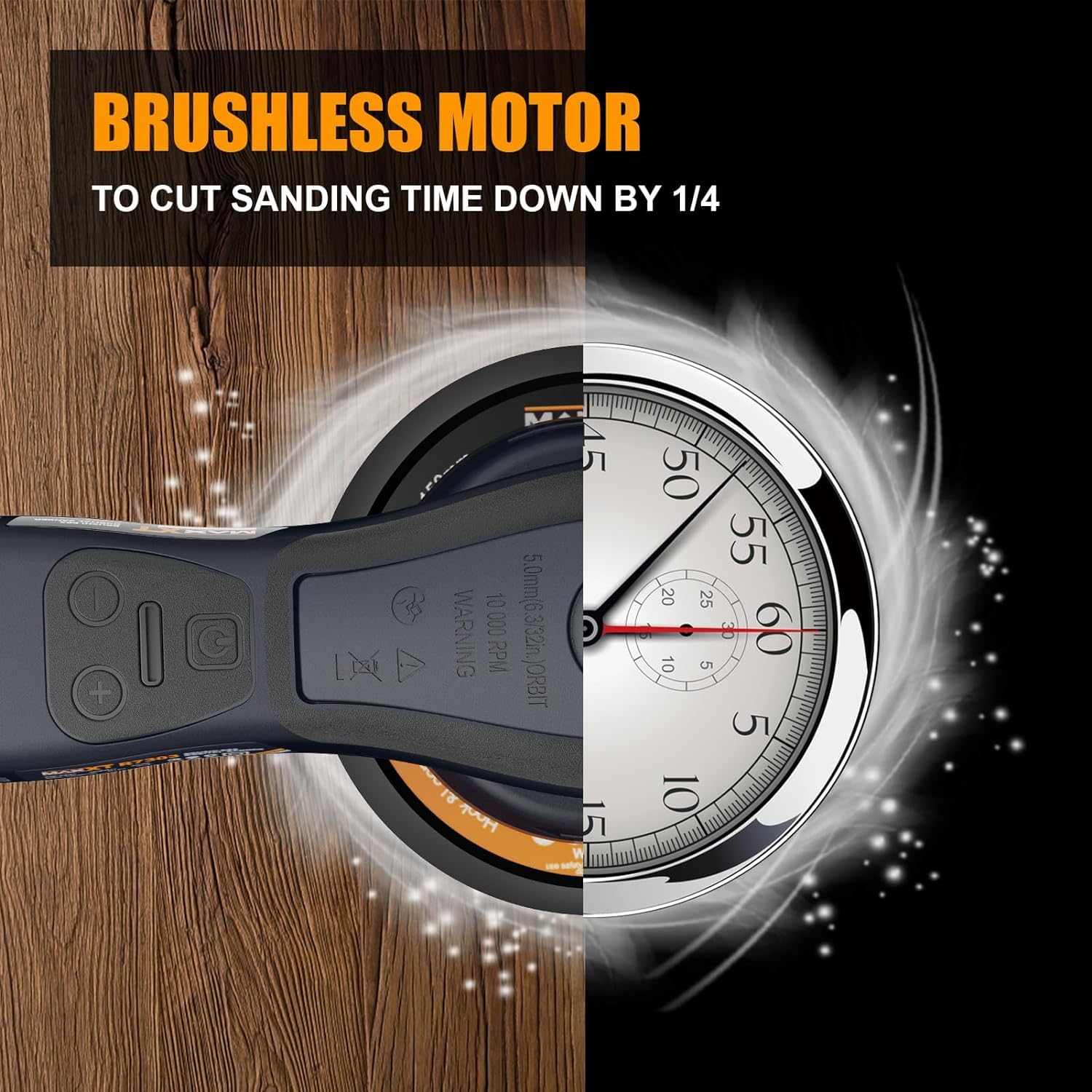 MAXXT sander six fixed speeds allow precise adjustments