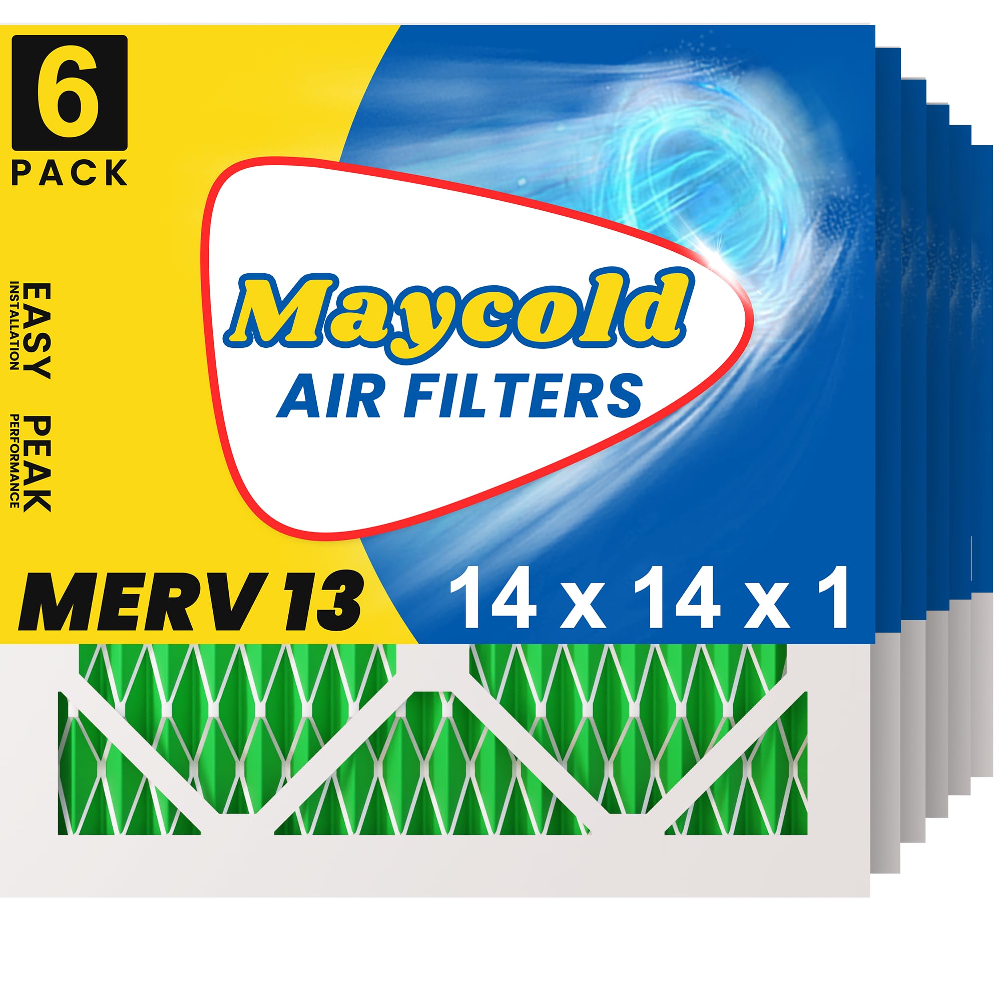 Maycold MERV13 air filter with precise size 13.70 x 13.70 x 0.75 inches