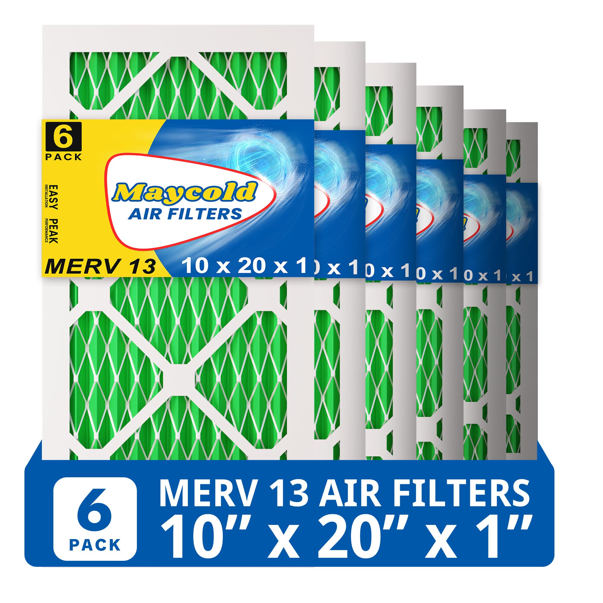 Maycold MERV13 filter with exact 9.70 in x 19.70 in x 0.75 in size for precise fit.