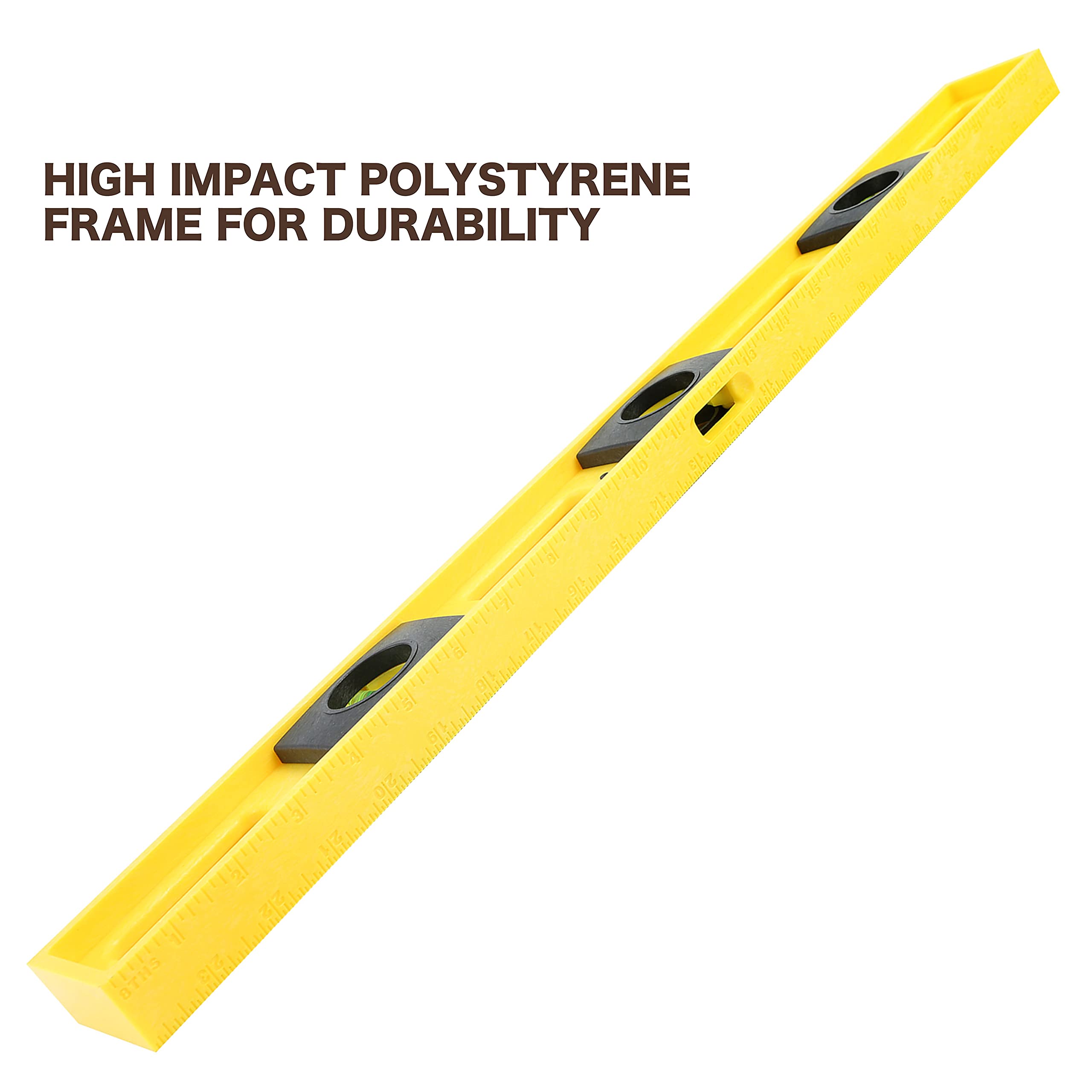 MAYES 10101 level with molded ruler edge showing permanent markings for measurements