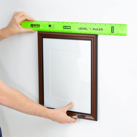 Mayes 10743 versatile level-measuring tool for shelves, frames, and cabinets.
