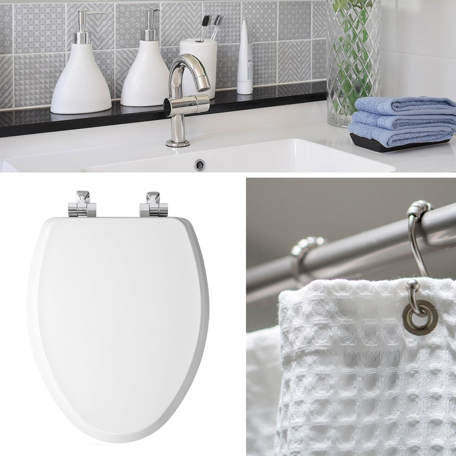 Mayfair Bennett round white seat fits standard bowls for quick refresh