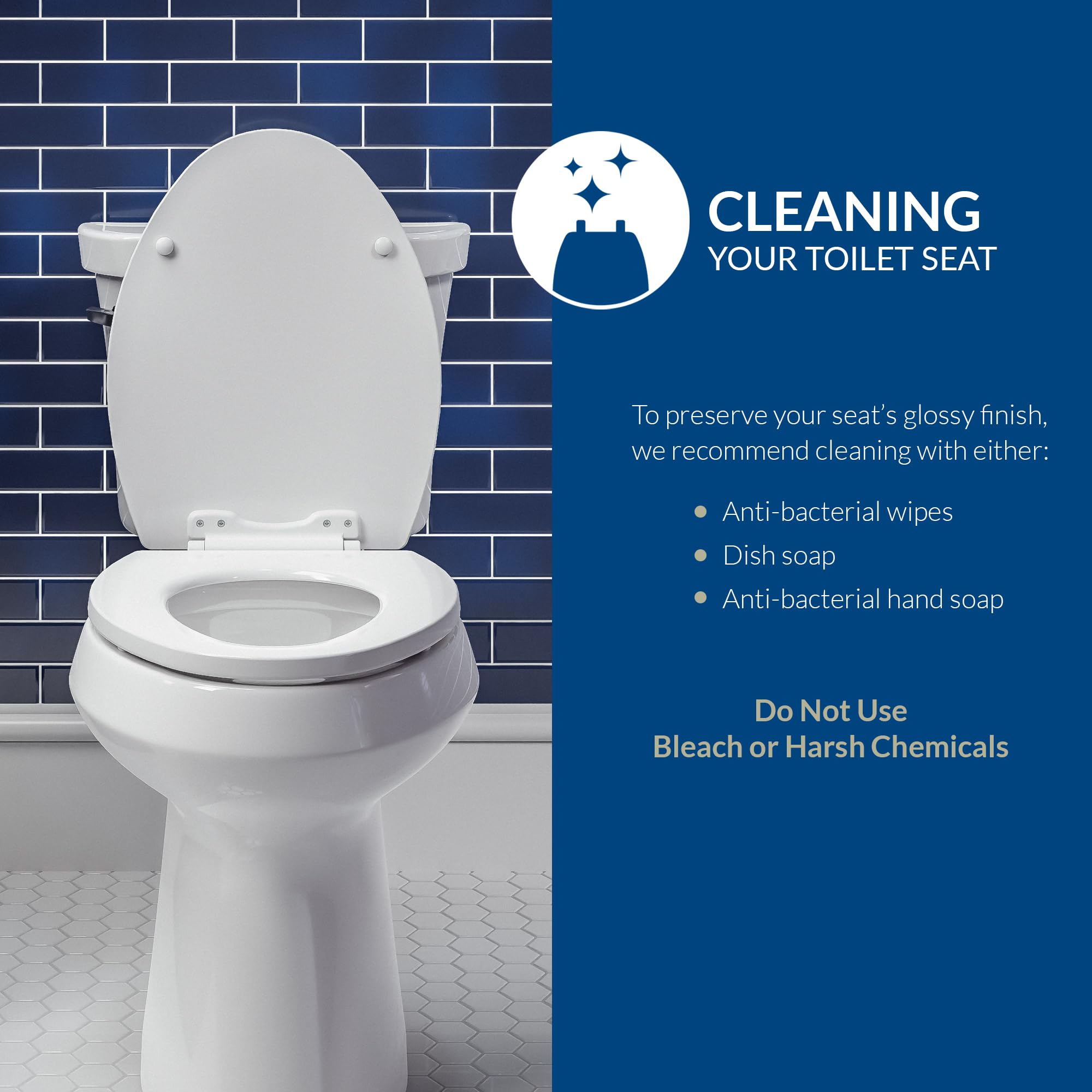 Mayfair Edgewater round seat fits Kohler, American Standard, Toto, and more.