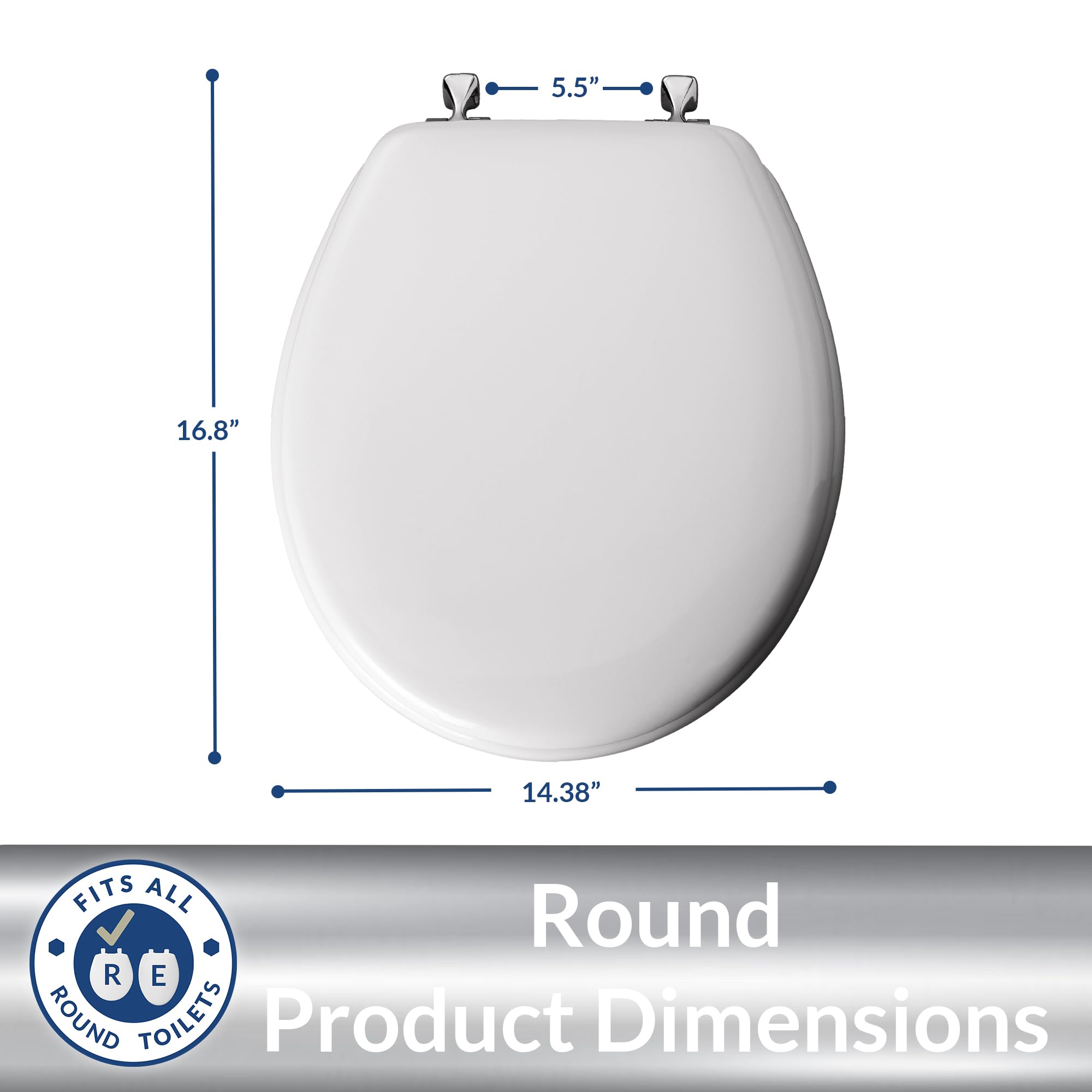 Mayfair Edgewater seat resists chipping for long-lasting bathroom visuals.