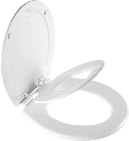 Mayfair NextStep2 built-in potty seat integrated for easy child-to-adult transitions.