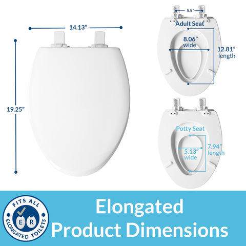 Mayfair NextStep2 elongated bowl compatibility for broad toilet fit.