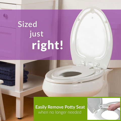 Mayfair NextStep2 removable child seat simplifies cleaning after potty training.