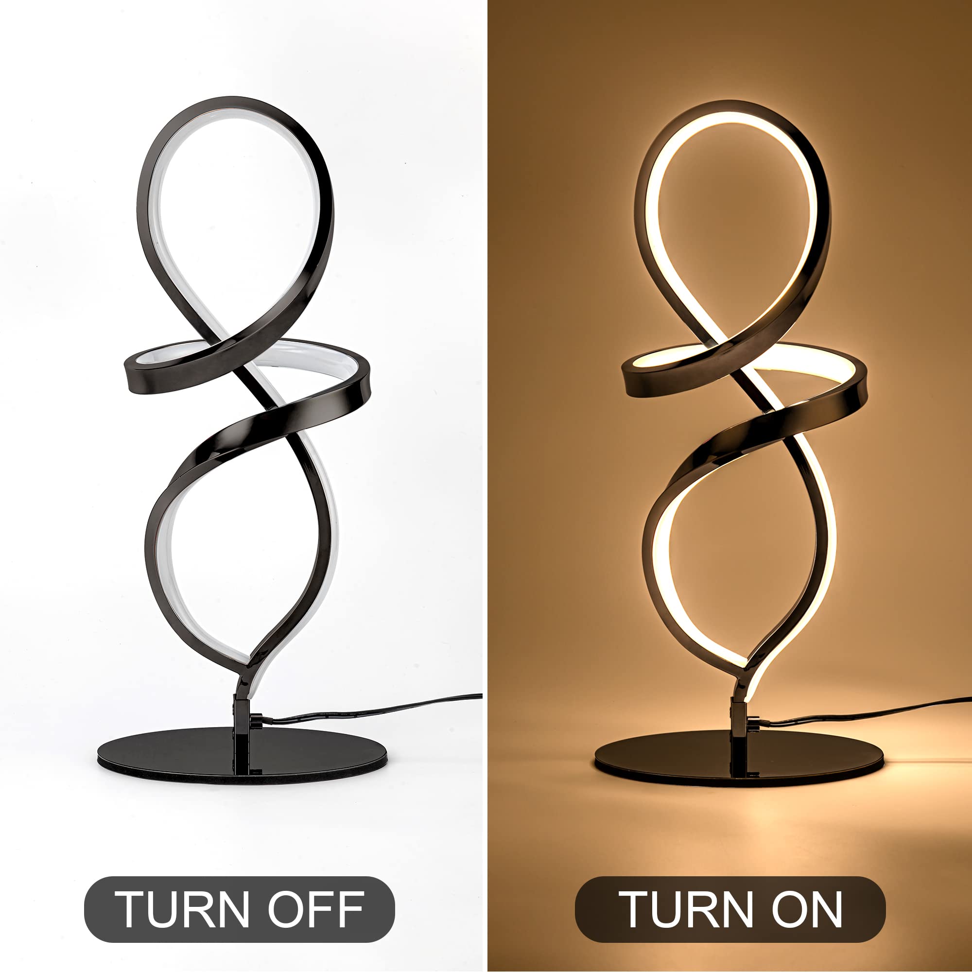 Mayful contemporary black table lamp complements modern living rooms and bedrooms.