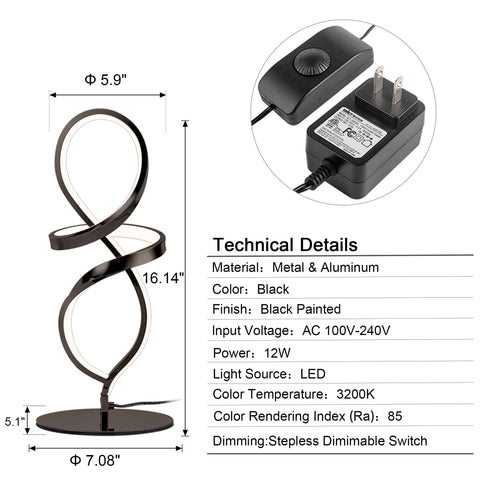 Mayful nightstand lamp with anti-slip base stays steady on surfaces.