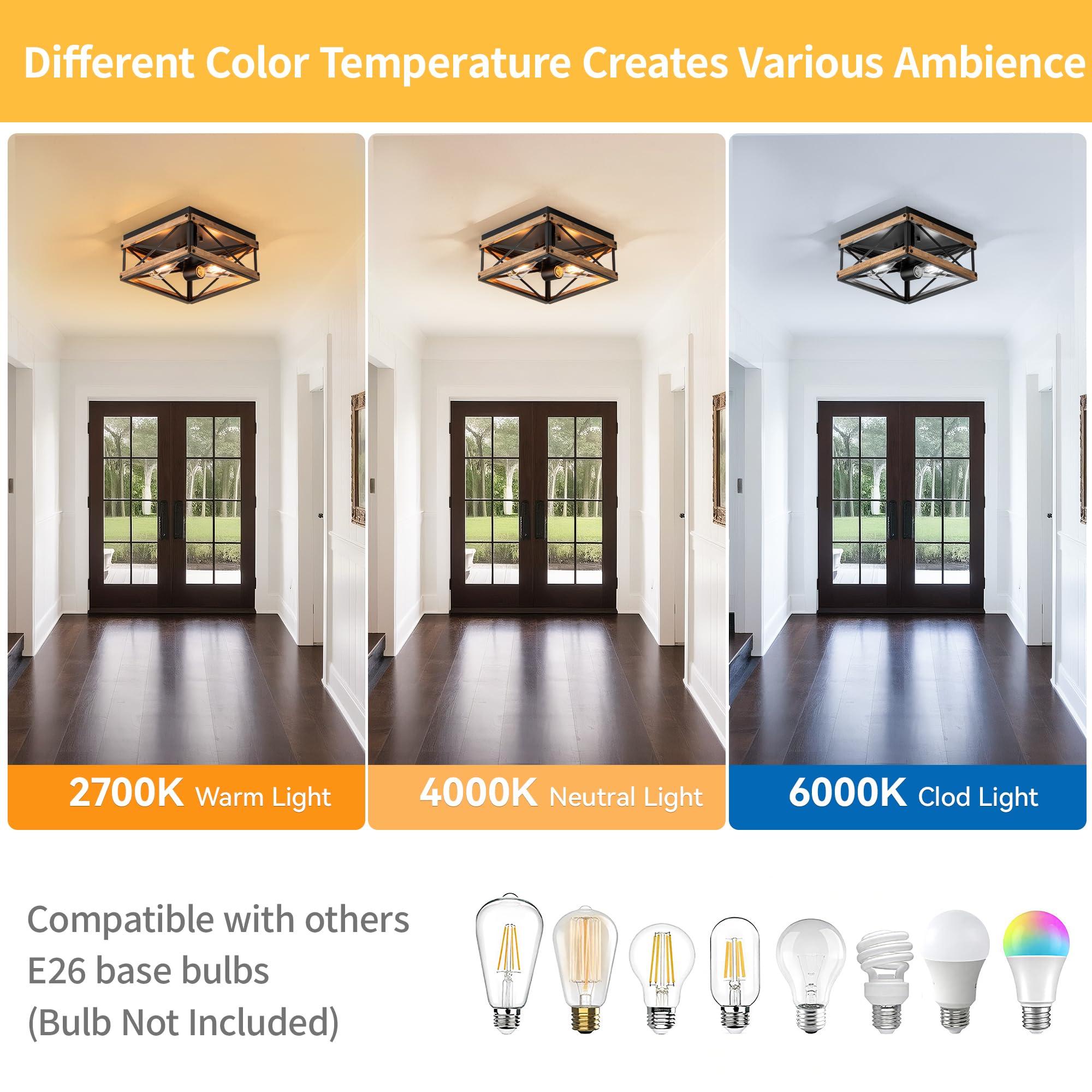 Mayful flush mount with piano paint finish for durable style