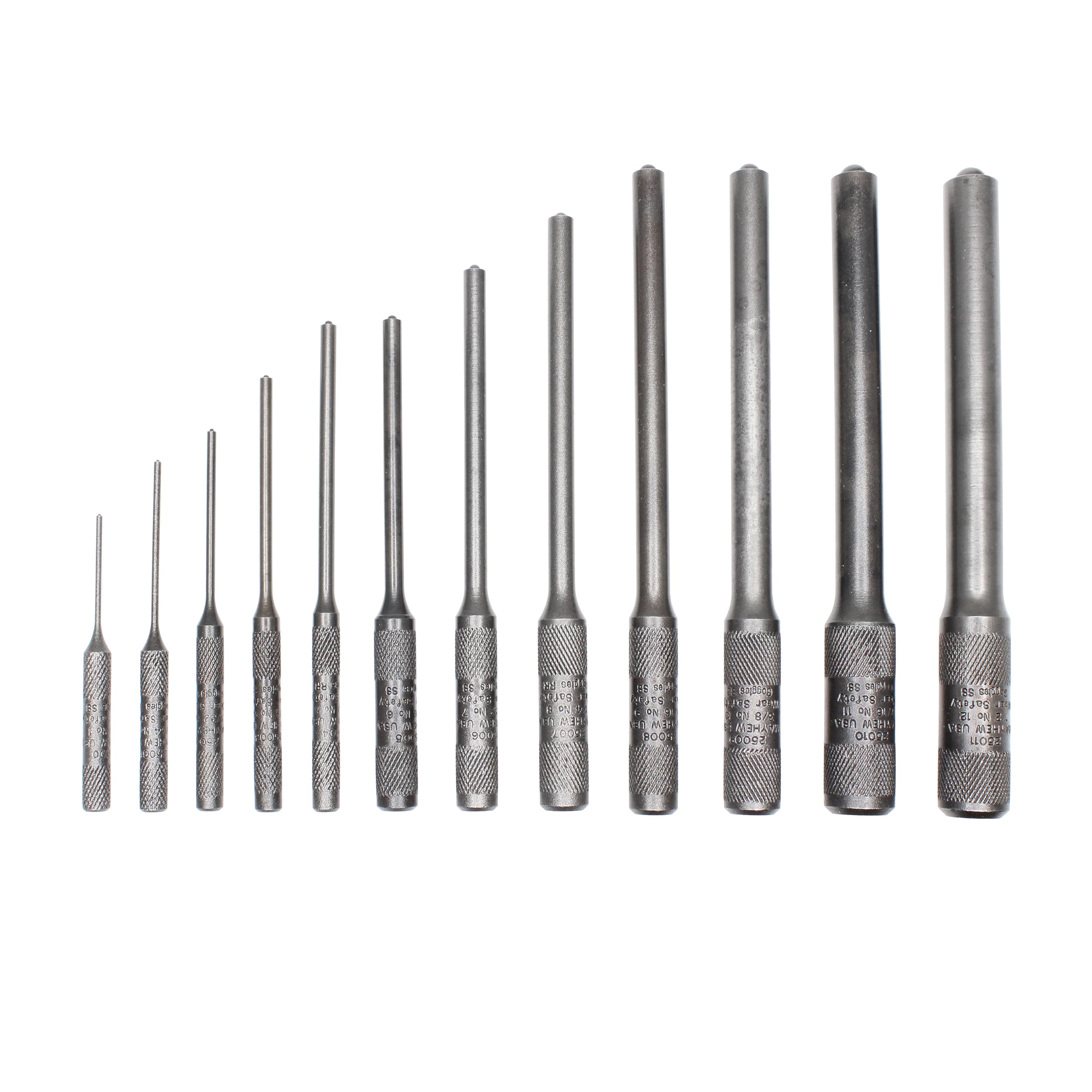 Mayhew 62254 sizes shown for precise pin punching in metalwork.