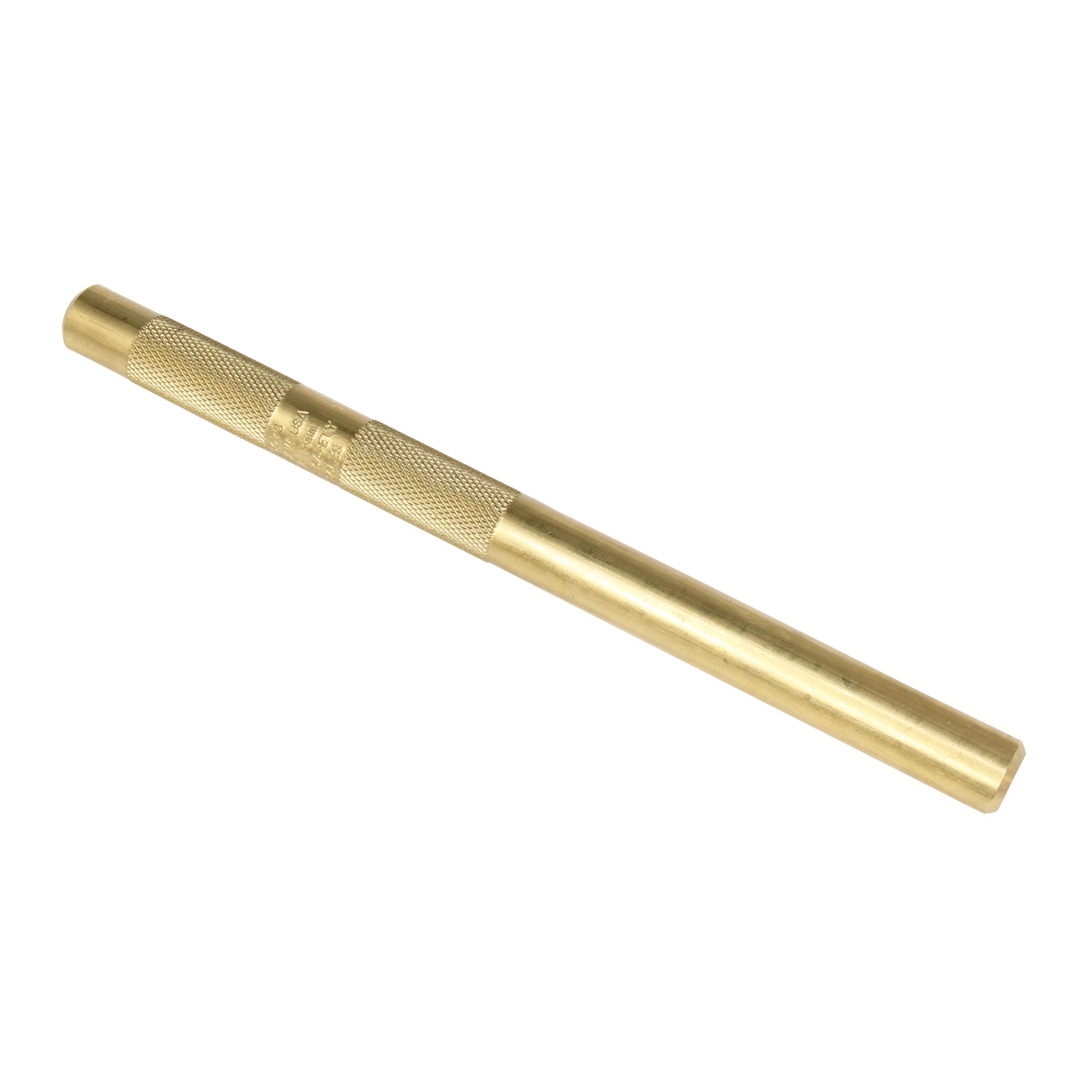 Mayhew brass drift punch with knurled grip, ideal for car repairs and gunsmithing