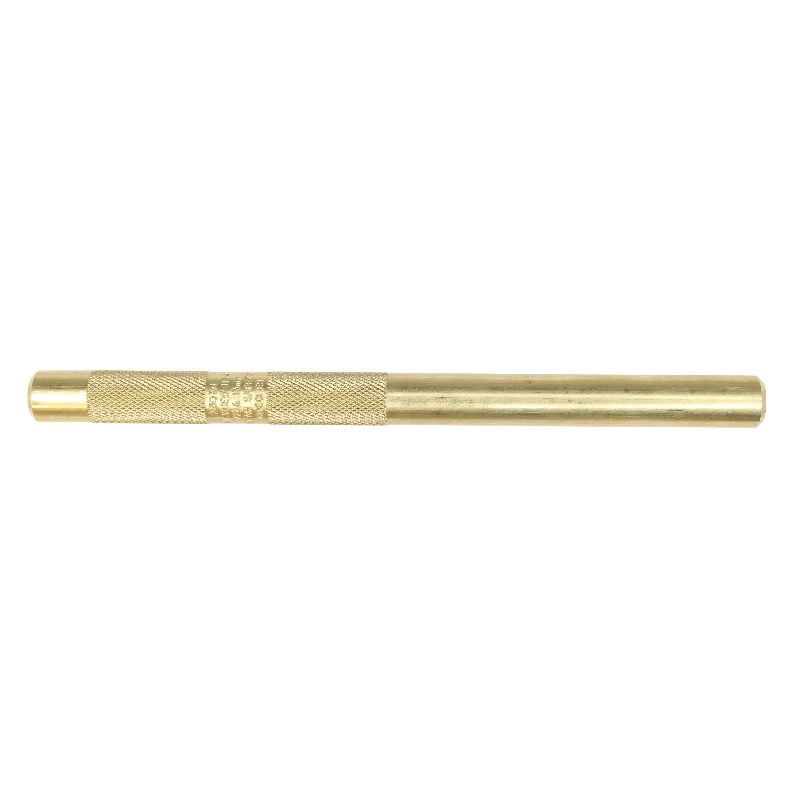 Mayhew brass knurled drift punch, 1/2 inch body, non-marring and non-sparking for steel alignment