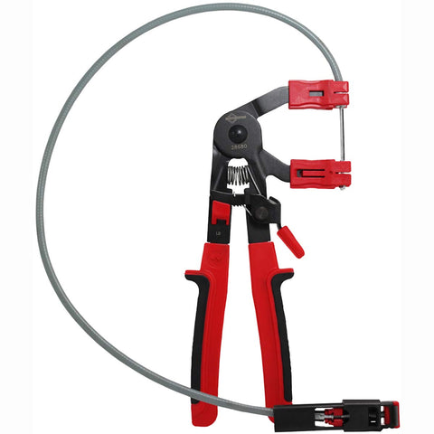 Mayhew hose clamp pliers with pivoting jaw for remote access and clamp removal