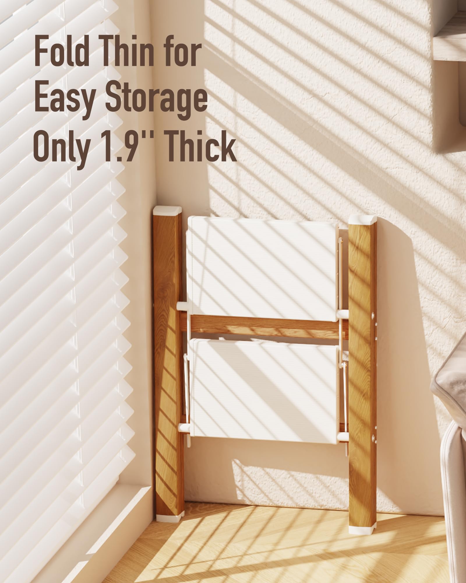 Mayi Plus two-step ladder top step height offers comfortable reach