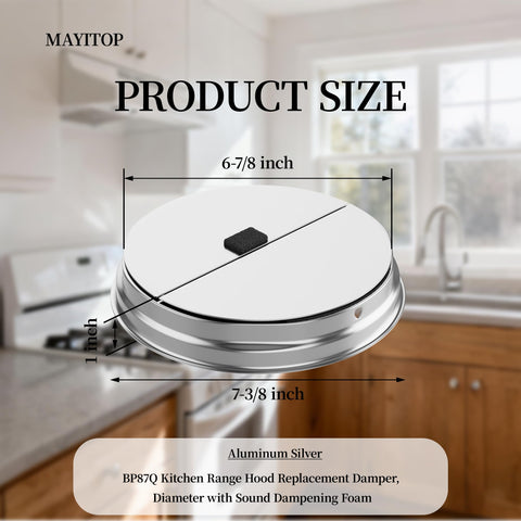 MAYITOP BP87Q damper foam detail highlights integrated noise-dampening foam for quieter operation