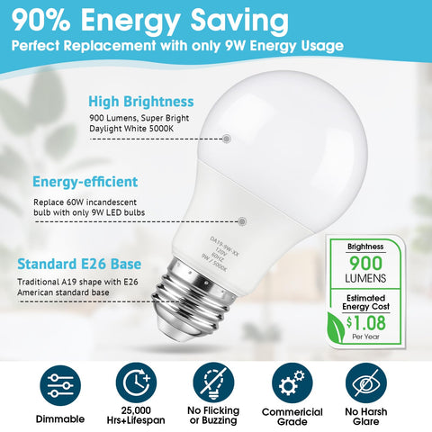 Maylaywood 900-lumen daylight bulb delivers bright, natural light for tasks and productivity