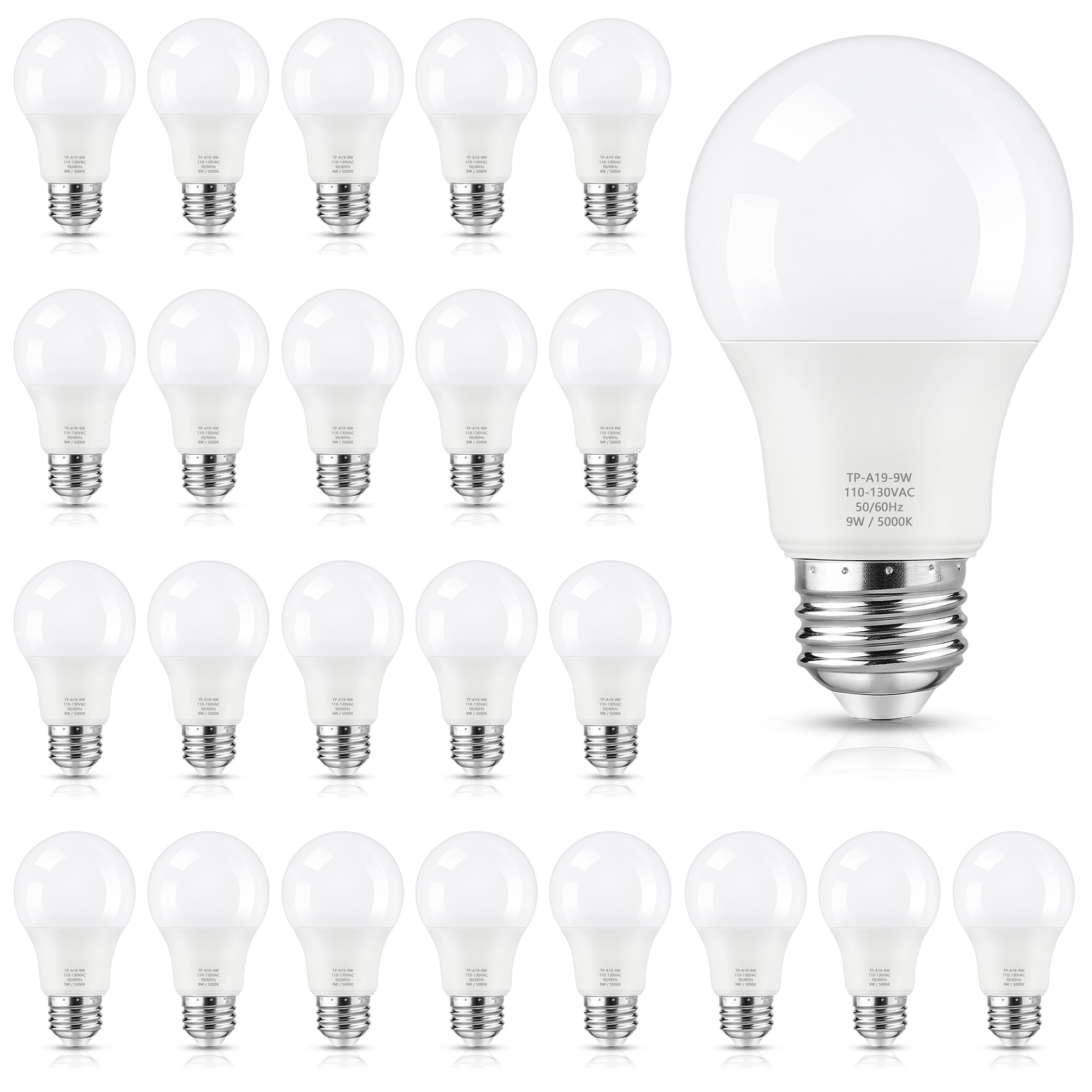 Maylaywood A19 LED bulbs provide daylight 5000K with 850 lumens for bright task lighting