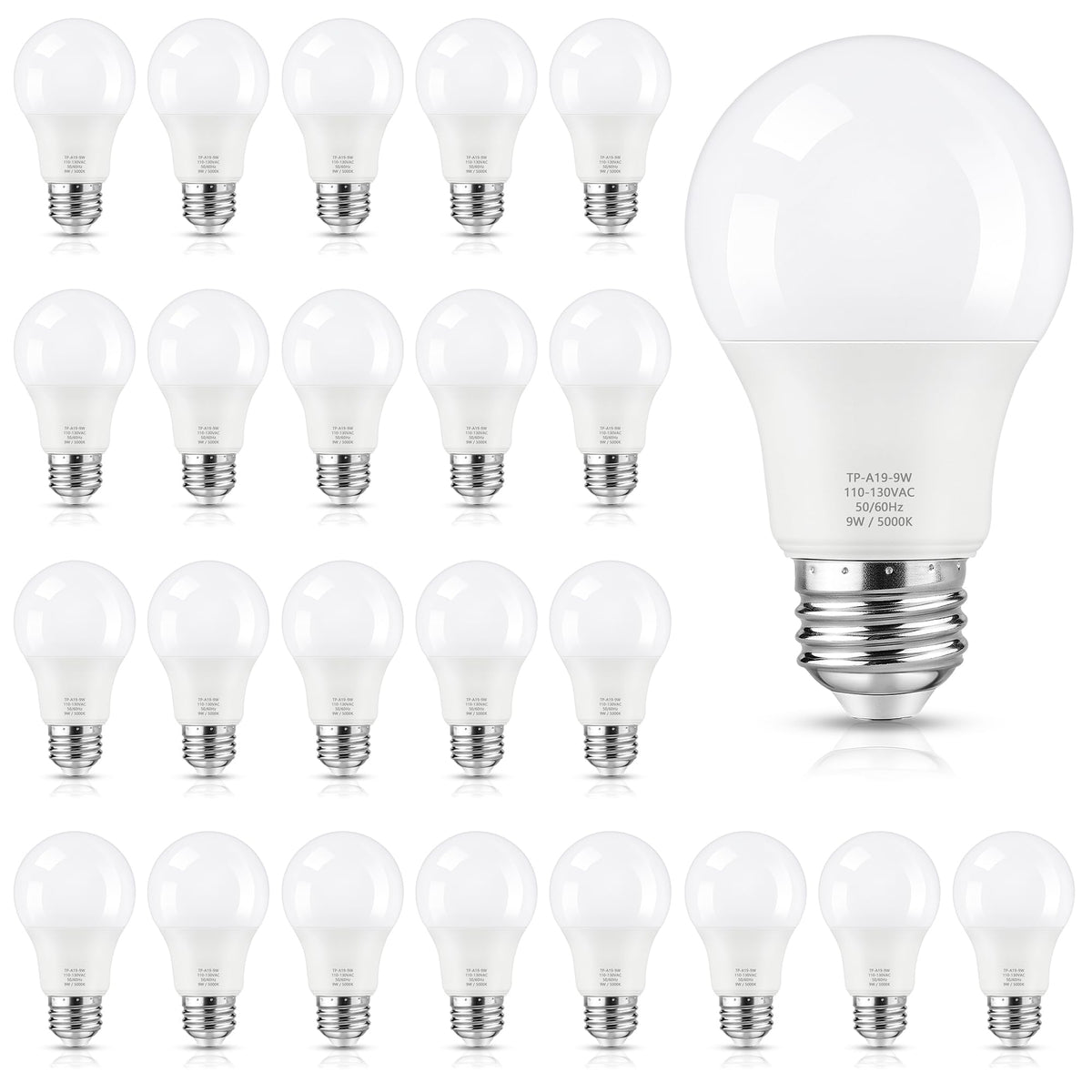 Maylaywood A19 LED bulbs provide daylight 5000K with 850 lumens for bright task lighting
