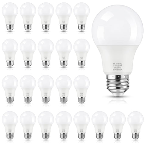 Maylaywood A19 LED bulbs provide daylight 5000K with 850 lumens for bright task lighting