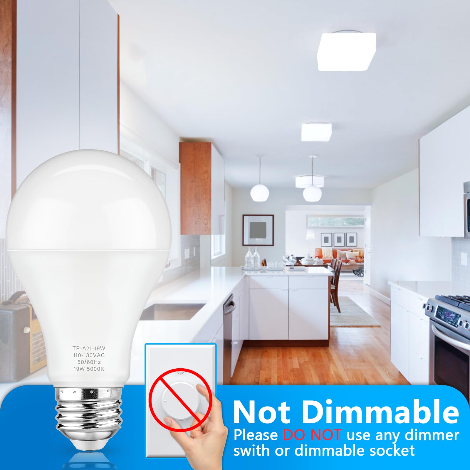 Maylaywood A21 LED Bulb wide 220-degree beam covers more area