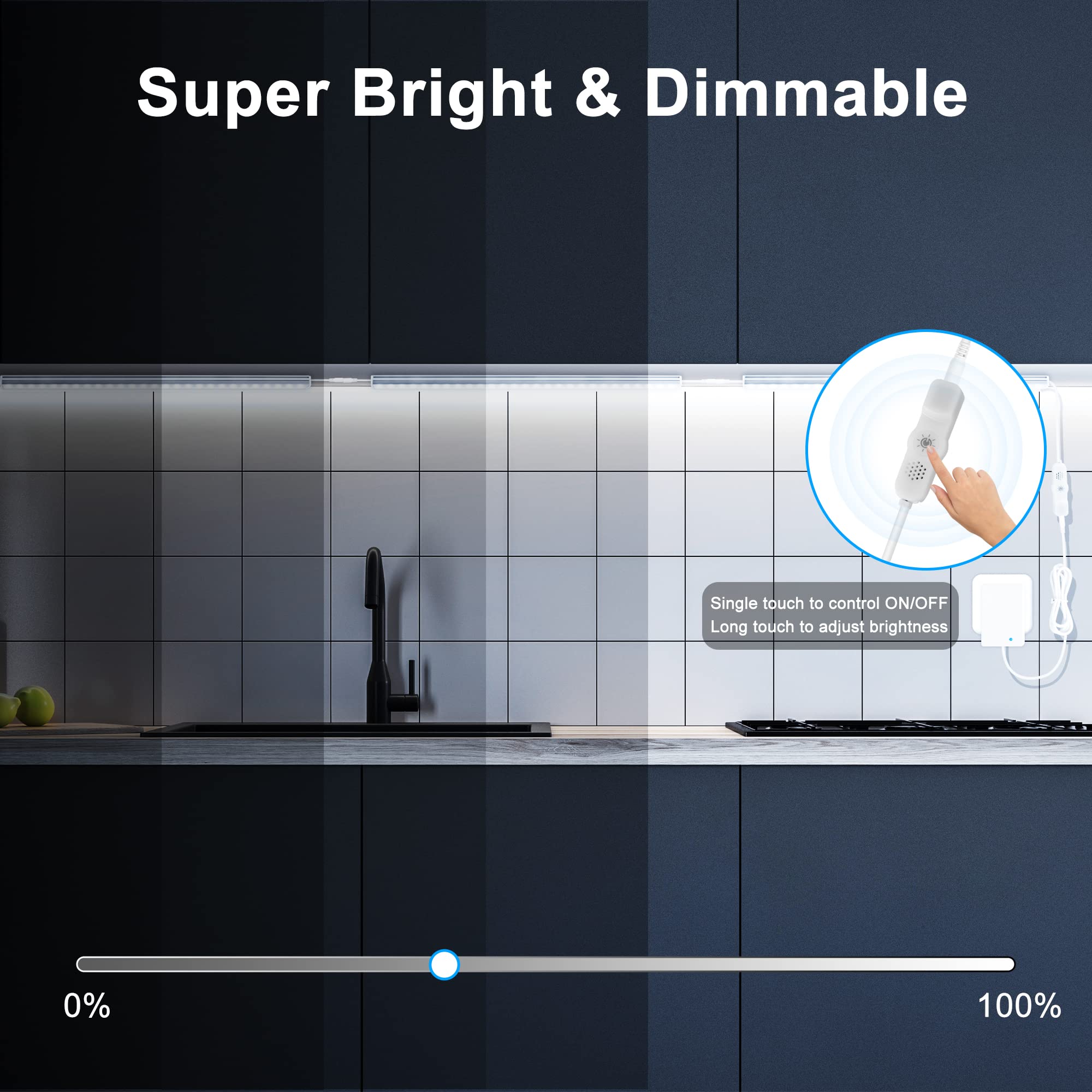 Maylit daylight white LED under-cabinet creates crisp task lighting for cooks