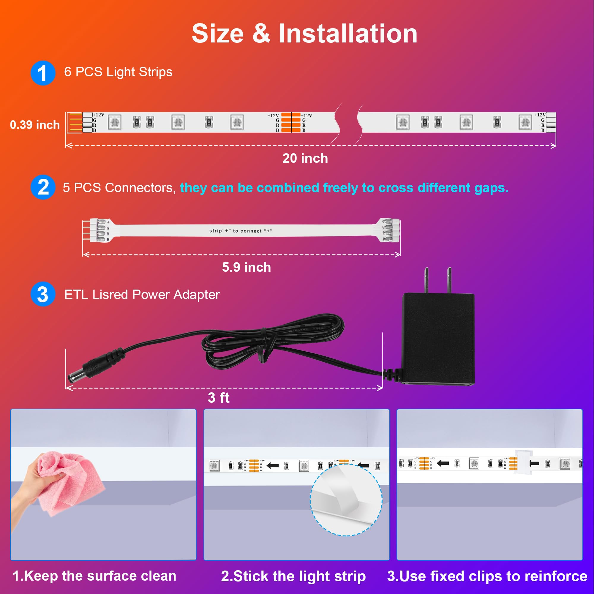 Maylit easy-installation adhesive backing on light strips speeds up setup.