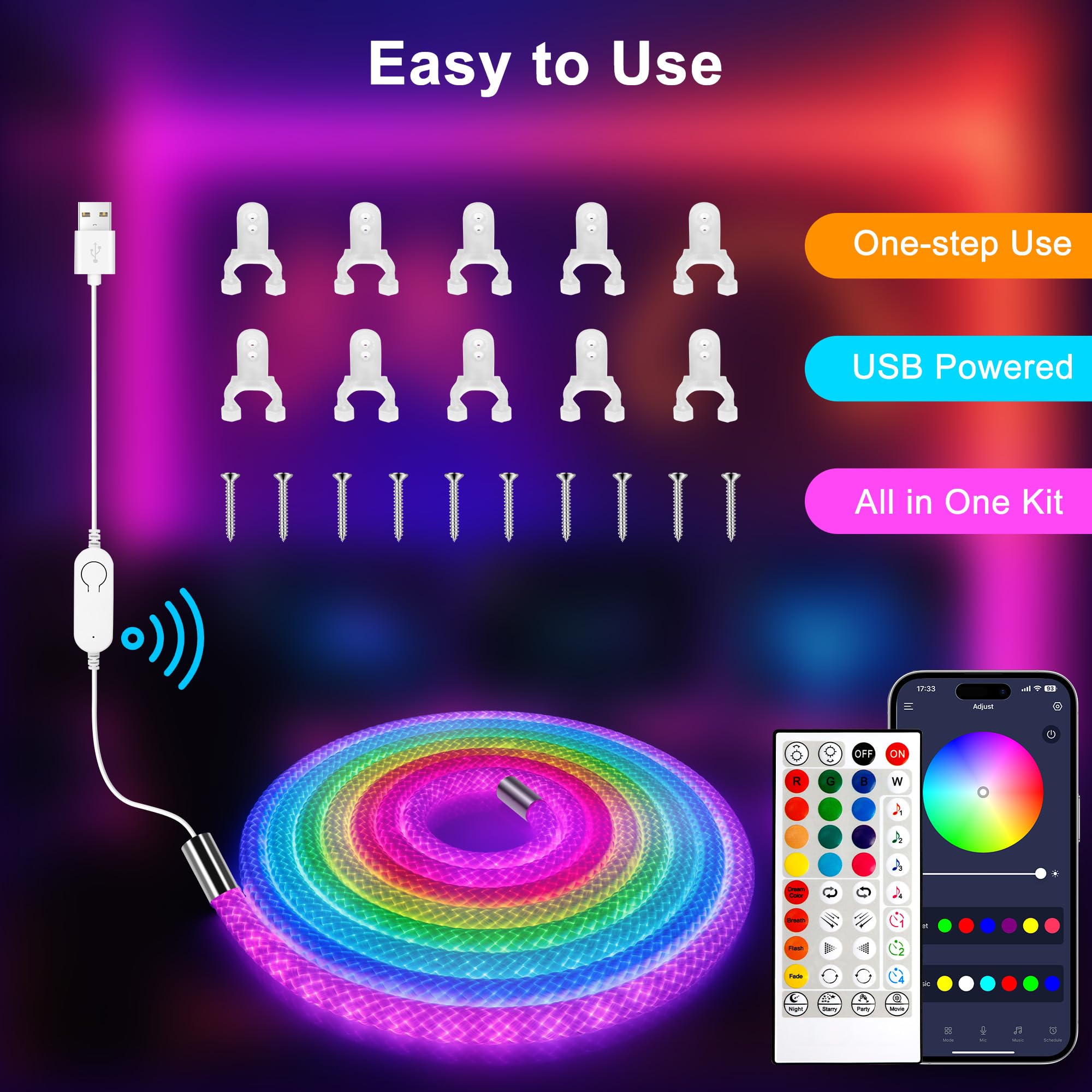 Maylit gaming-room LED strip enhances mood behind monitors